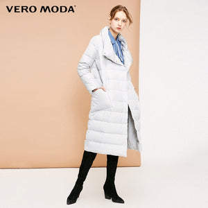 Vero Moda new 90% white duck down side pocket oversize long down jacket women | 318312511