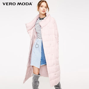 Vero Moda new 90% white duck down side pocket oversize long down jacket women | 318312511