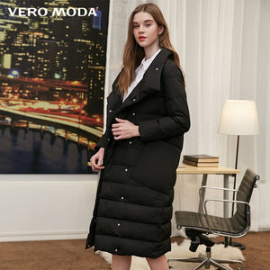 Vero Moda new 90% white duck down side pocket oversize long down jacket women | 318312511