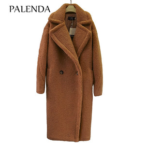 2019 new teddy coat faux fur long coat women lamb fur coat 10 color thick coat